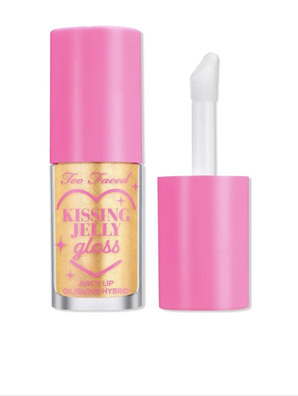 Too Faced Kissing Jelly Gloss: Pina Colada (Clear with Shimmer), .15oz, NIB